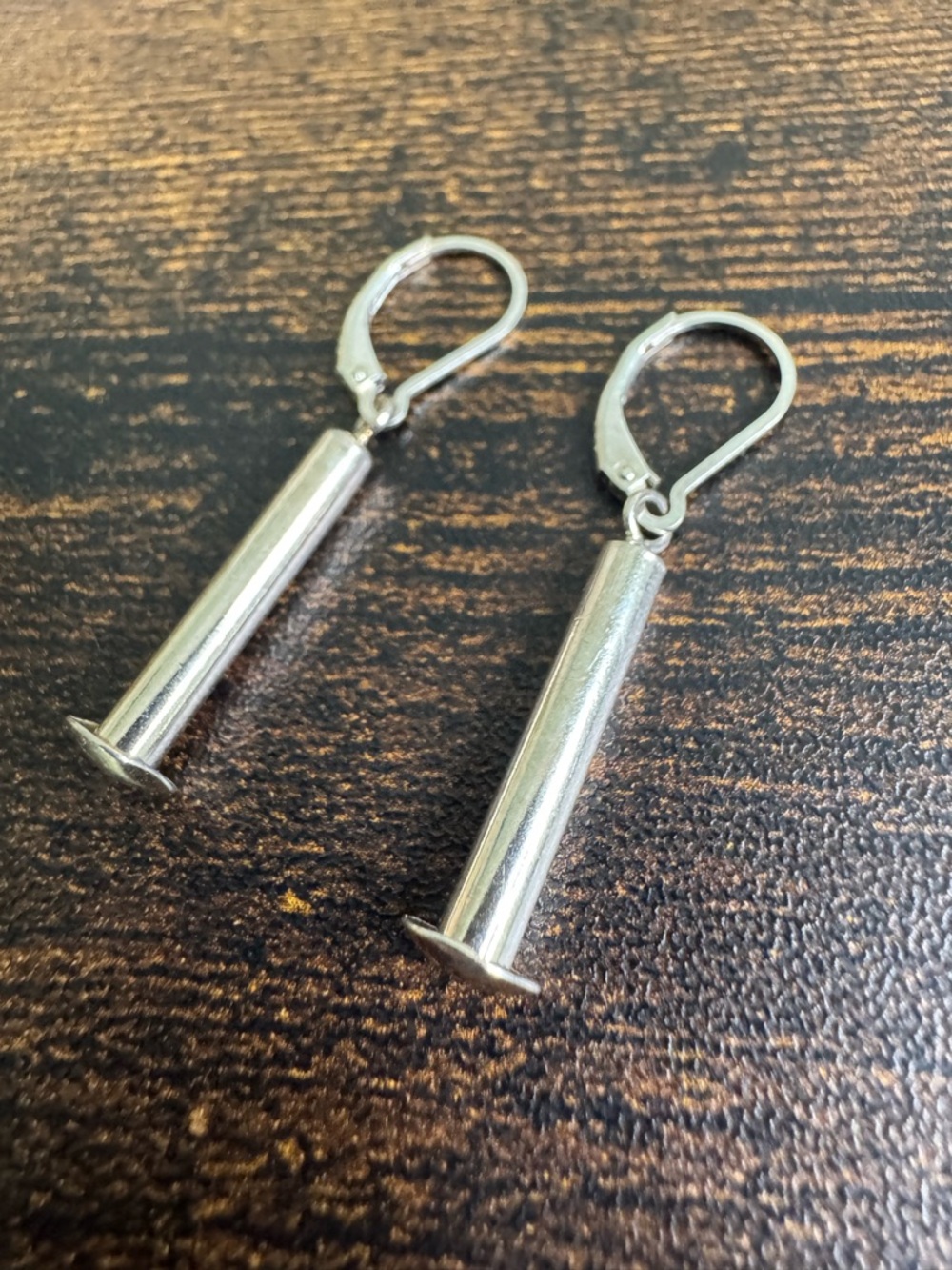 Sterling Silver Fuse Cylindrical Tube  Earrings